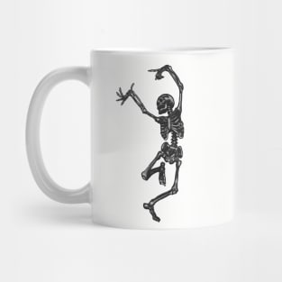 Dancing Gray Skeleton Mug